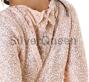 Paillette strik fashion bluse -lyserød