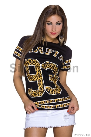 Sort leopard t-shirt