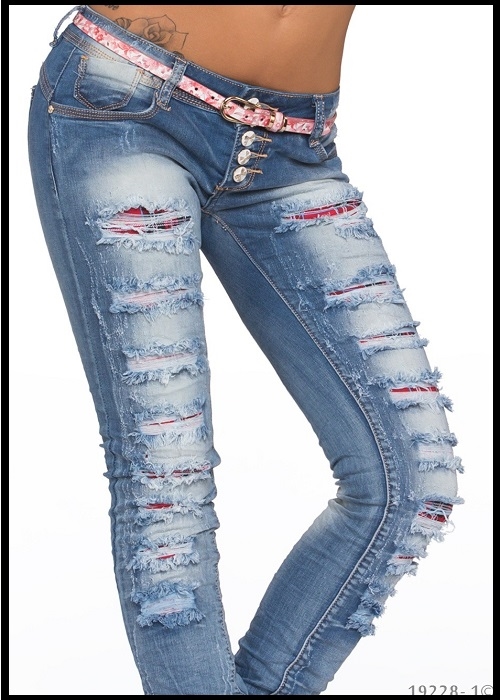 Ripped lavtaljet jeans