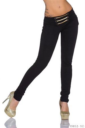 Smarte sorte leggings m. guld