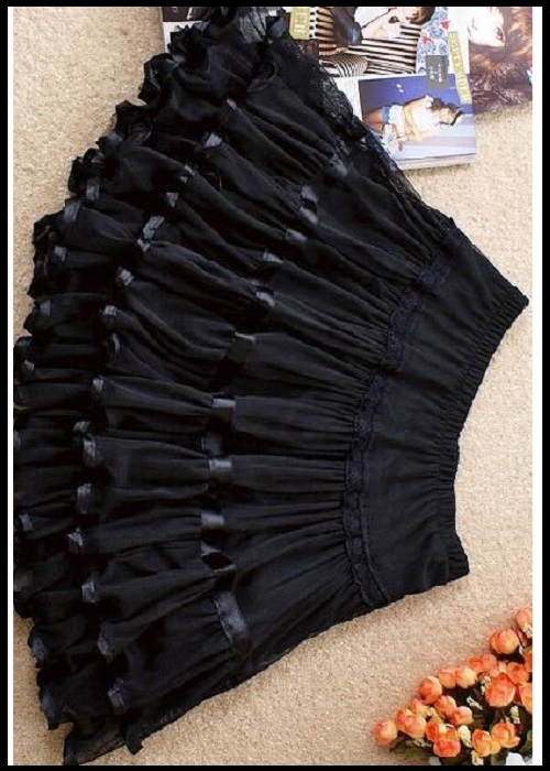 Elegant sort nederdel