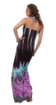 Stribet maxi kjole