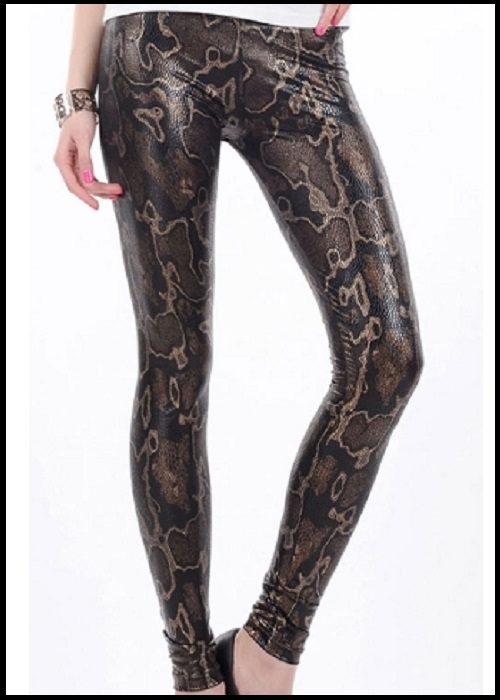 Højtaljet slange leggings