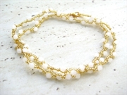 Stilet fashion halskæde -hvid-guld farve