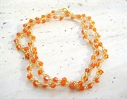Stilet fashion halskæde -orange-guld farvet