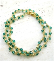 Stilet fashion halskæde -grøn-guld -farve