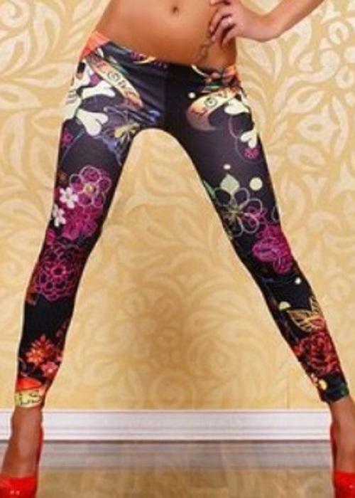 Sorte kranie mix leggings