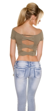 Sød crop top -Khaki