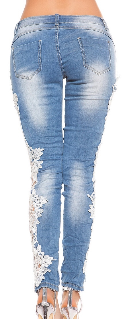 Jeans med blonder