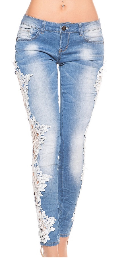 Jeans med blonder